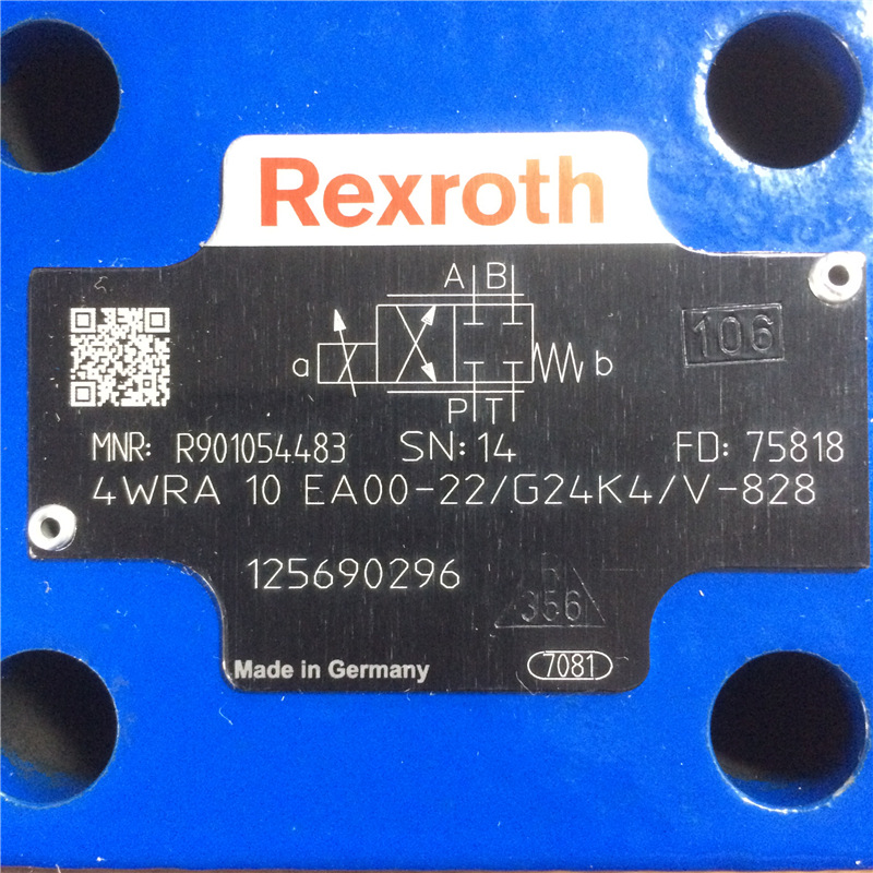 力士乐比例方向阀R901054483 4WRA10EA00-22/G24K4/V-828 液压阀