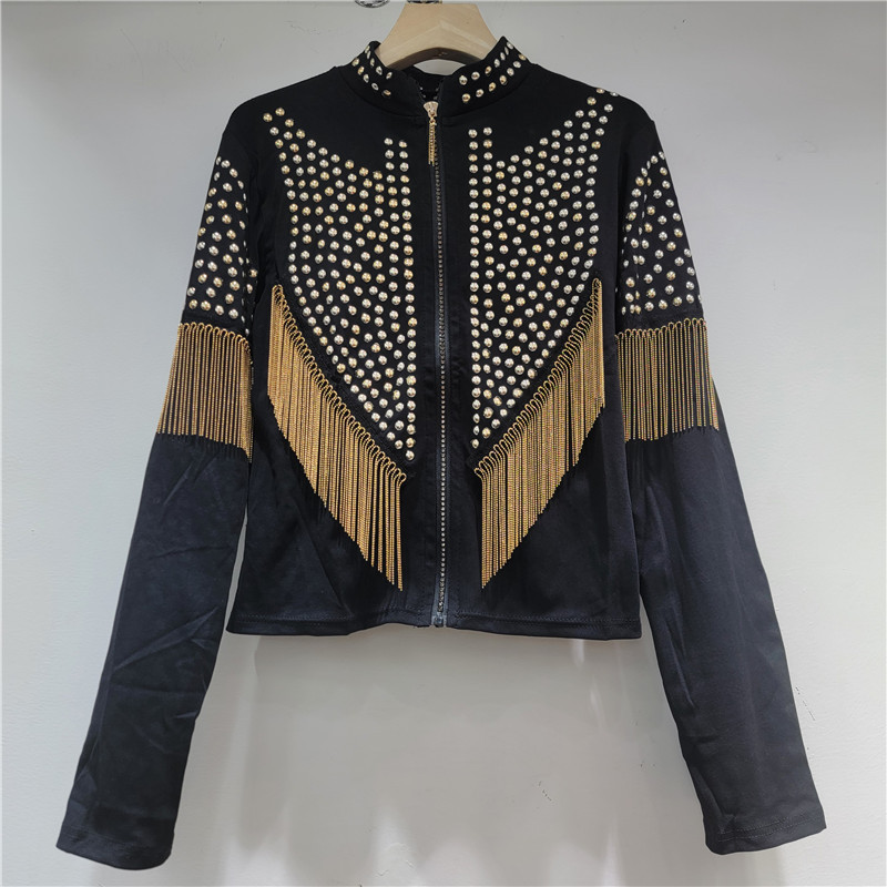 Marca de moda europea y americana in hip hop universal estampado chaqueta cardigan chaqueta de cuello de estilo exterior delgado corta chaqueta