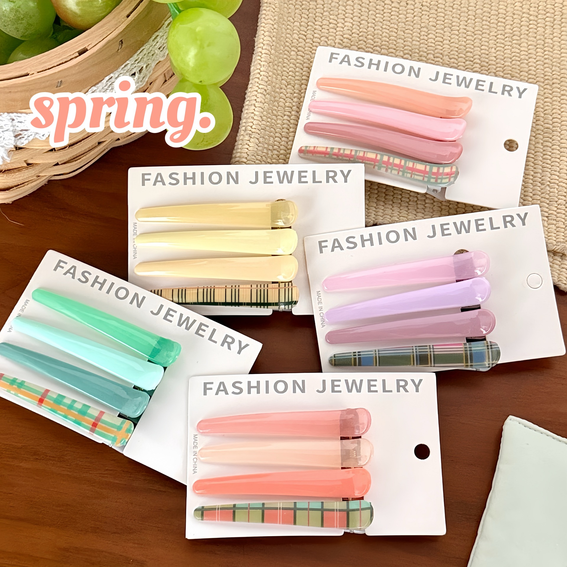 Cute clip de dopamina dulce y cool clip de frangeo clip de cabello roto clip lateral de la niña universal temperamento retró adornamientos de cabello al por mayor