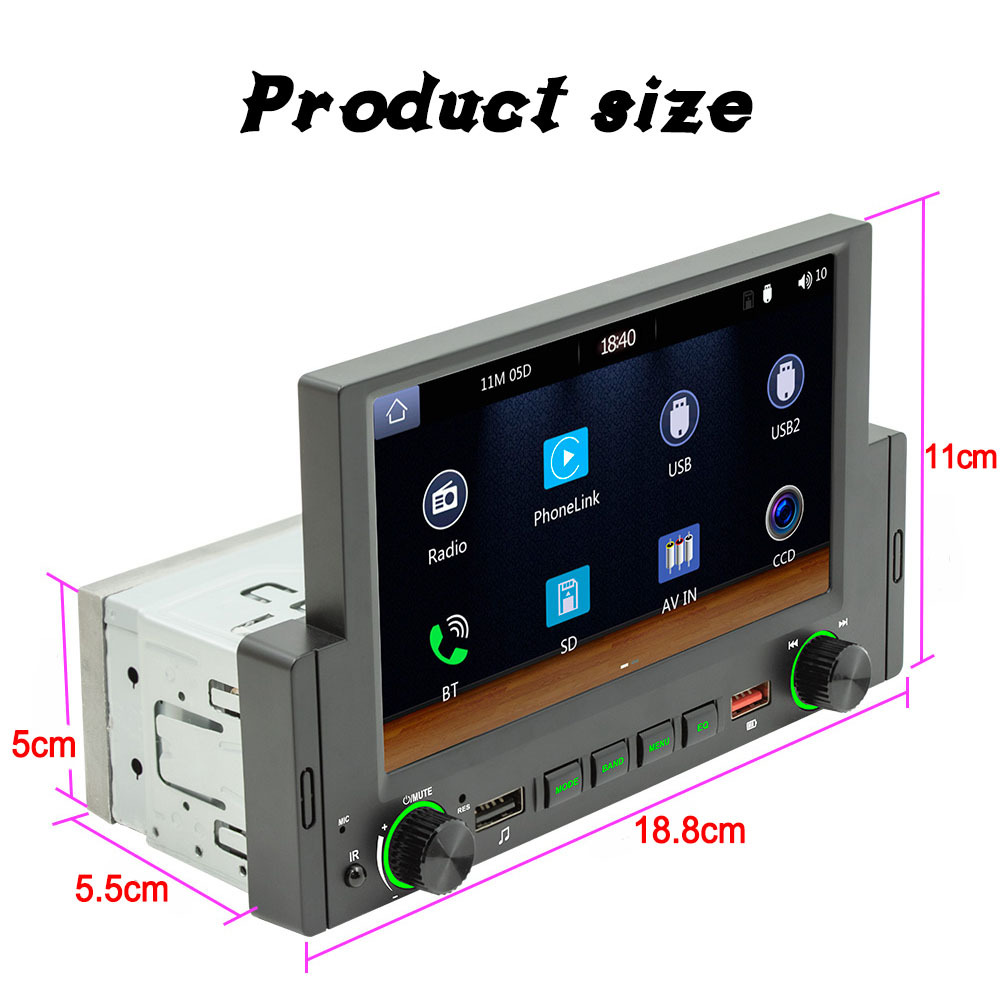 6.2inch Single-Cylinder Wired Carplay Android Auto Car Bluetooth Mp5 Player Radio Reversing Priority 12V