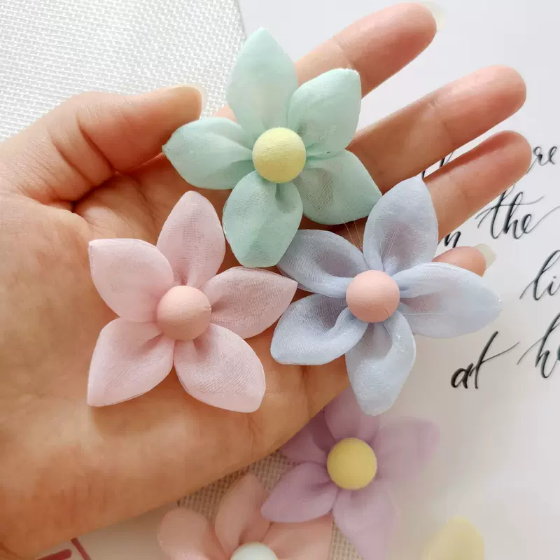 Cloth, hair accessory lapel pin, flowered, DIY