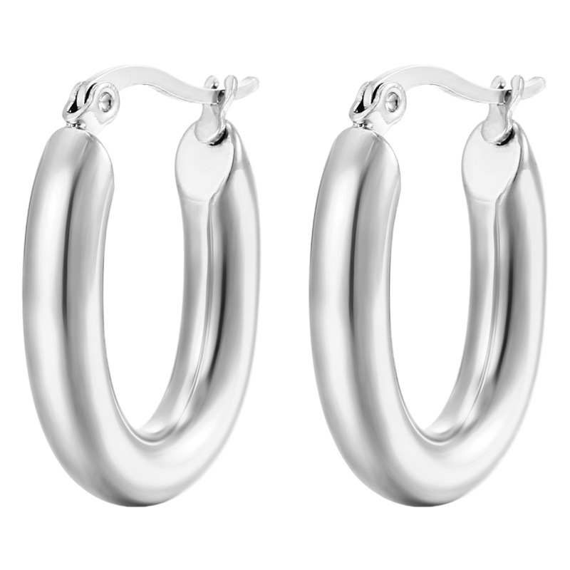 Transfronterizos aretes de alambre inswind temperamento simple pendientes de moda femenina pendientes de acero inoxidable pendientes