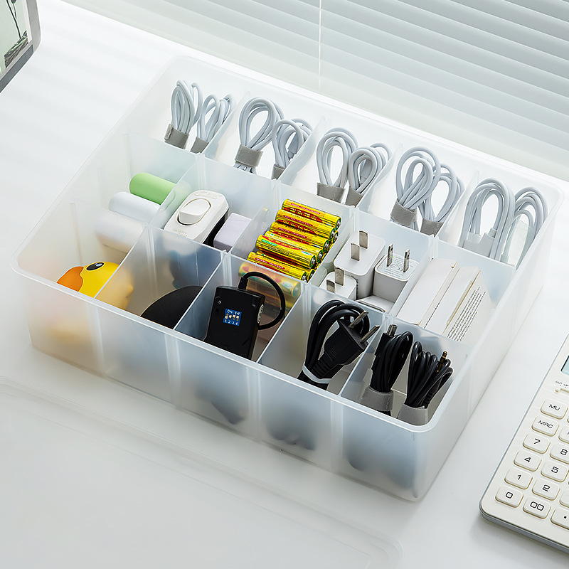 工厂桌面数据线收纳神器耳机充电器充电线整理盒分格绕线收纳盒子