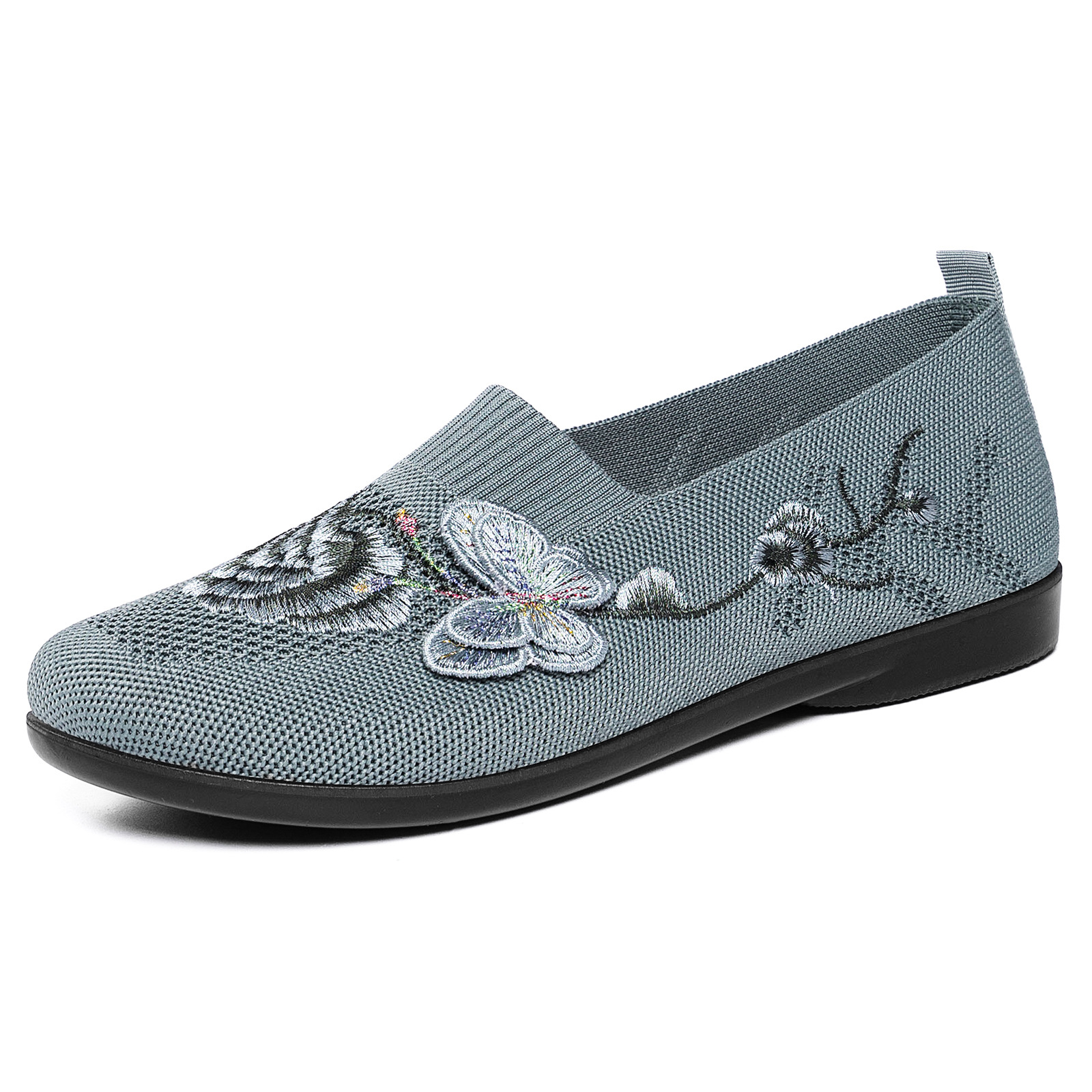 Zapatos de mujer zapatos de verano bordados viejos zapatos de tela de Beijing con suela suave zapatos de madre cómodos zapatos casuales ligeros transpirables image 9