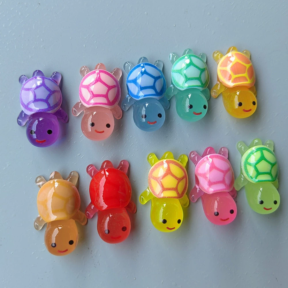 Маленькая черепаха светящаяся слепая сумка сетка красная смола мини миниатюрная игрушка DIY маленькая слепая сумка черепаха многоцветная светящаяся