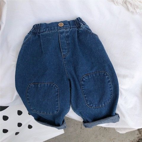 Nuevos niños coreanos 26 primavera y otoño jeans nostálgicos niños niñas rodilla parche bebé zapatos casuales de rábano