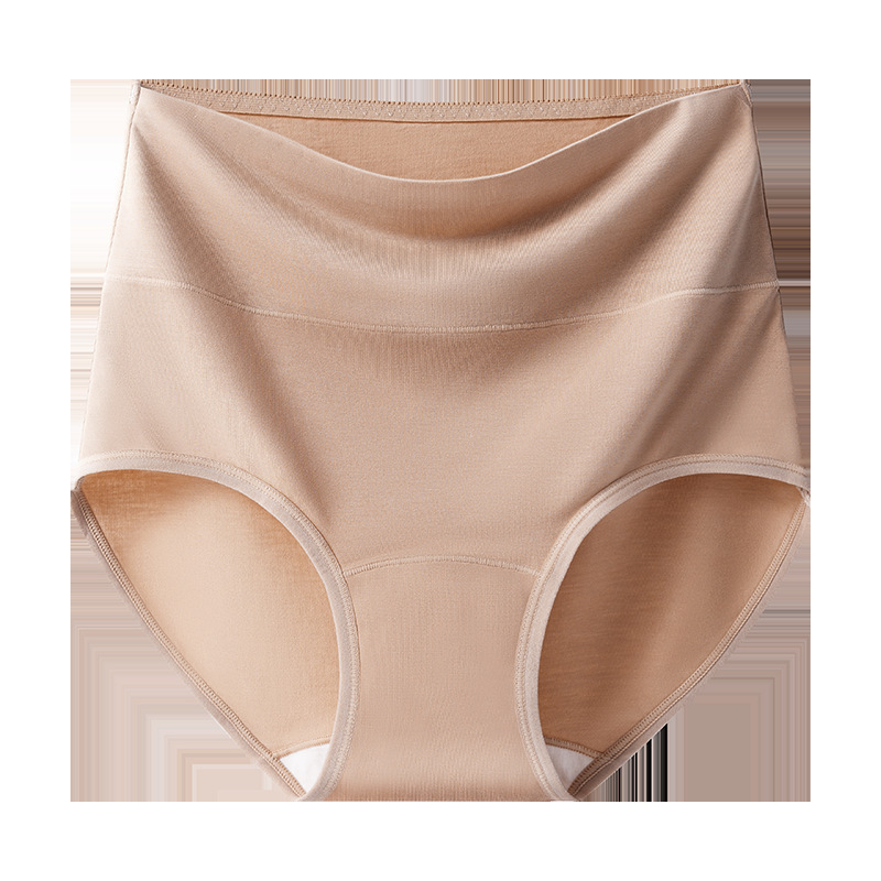 Japanese style non-printed high waist modal underwear good product lightweight belly solid color ladies underwear seamless cotton crotch super soft