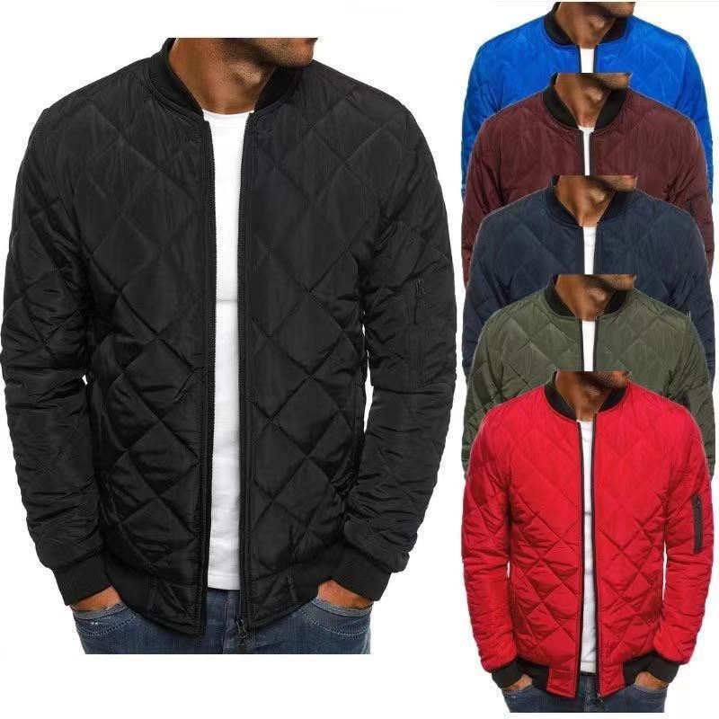 Chaqueta acolchada de algodón para hombre de invierno de comercio exterior transfronterizo de Amazon Chaqueta acolchada de algodón de color sólido de tamaño europeo y americano chaqueta acolchada de algodón para hombre de moda