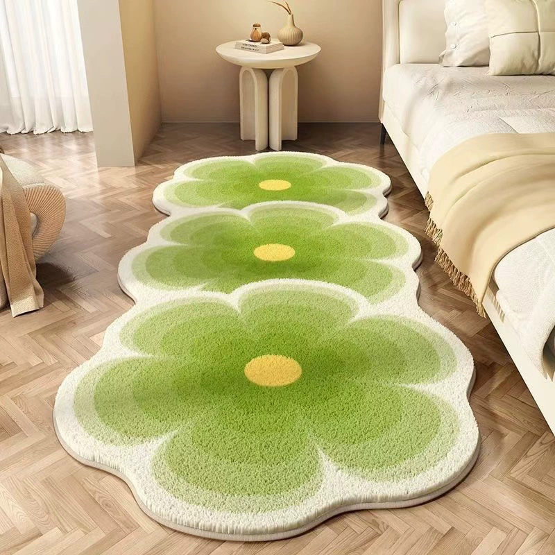 Коврик из искусственного меха с цветочным узором, для дома, размеры 40×60–80×200 см