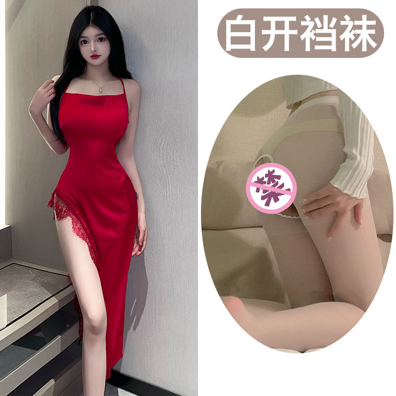 Tienda de fábrica sexy lencería sexy Pure Desire Girl Royal hermana encaje split tight Sling vestido traje 5293