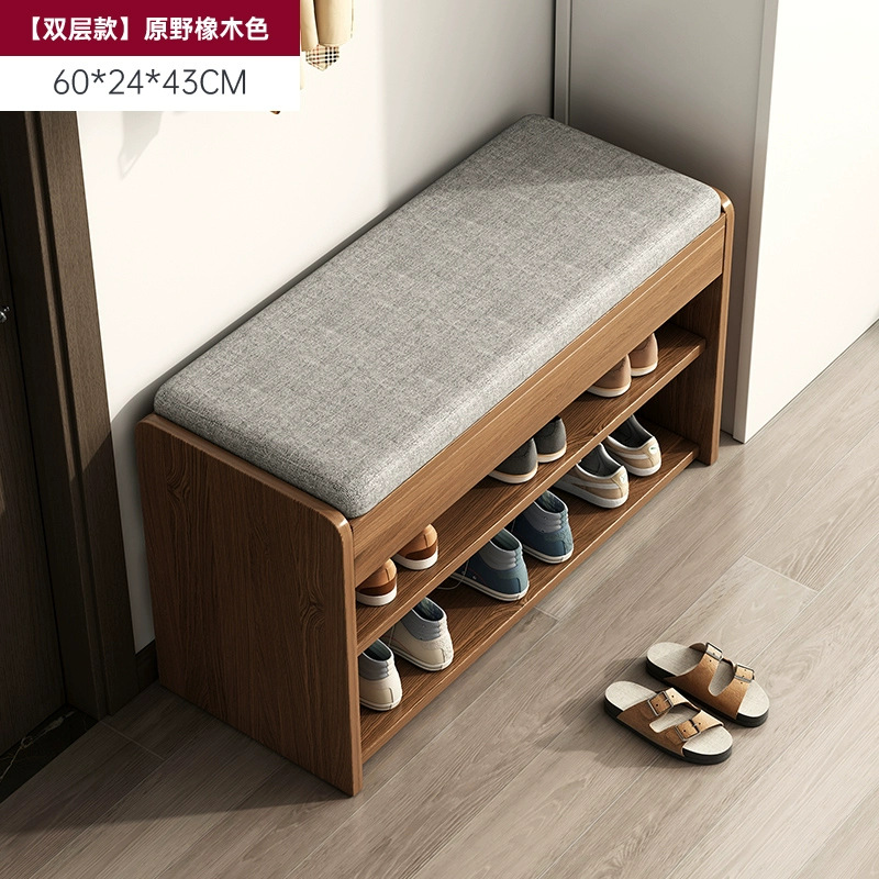Taburete de cambio de zapatos en la puerta del armario de zapatos doméstico, asiento de asiento integrado, cojín de paquete blando, estante de zapatos, sala de estar, puerta de entrada para usar taburetes de zapatos