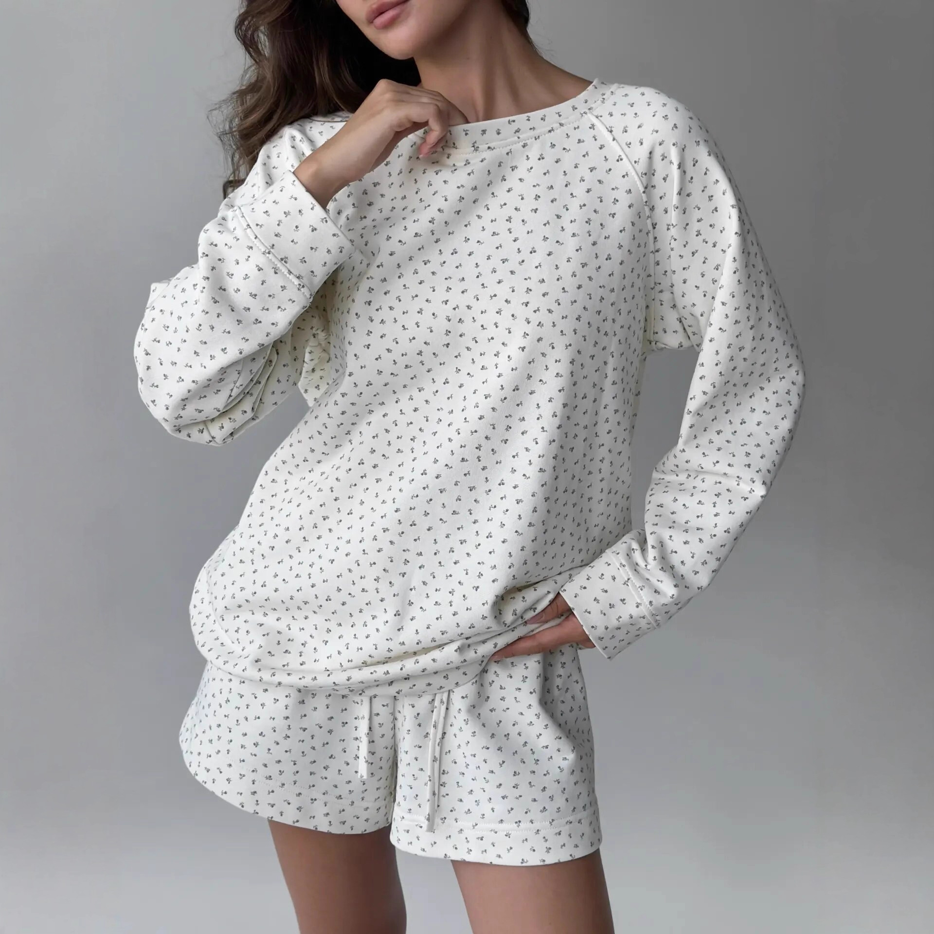 white knitted long-sleeve