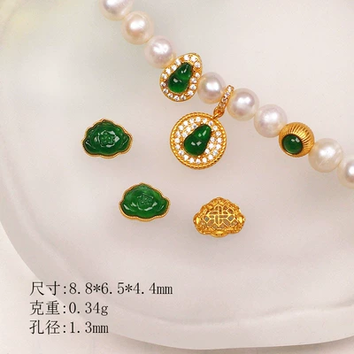 Zərgərlik ara hissələri — S925 Silver Gold-Plated Gourd Accessories