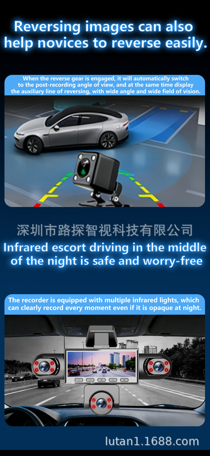 Carefully Selected Five-Lens Dash Cam with 360-Degree Panoramic Hd Night Vision, Parking Monitoring, and Reversing Image All-In-One Device