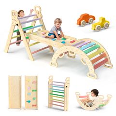 [強度工場] クライミングフレーム屋内ベビー木製幼児用スライド子供用家庭用小型三角形クライミングフレーム