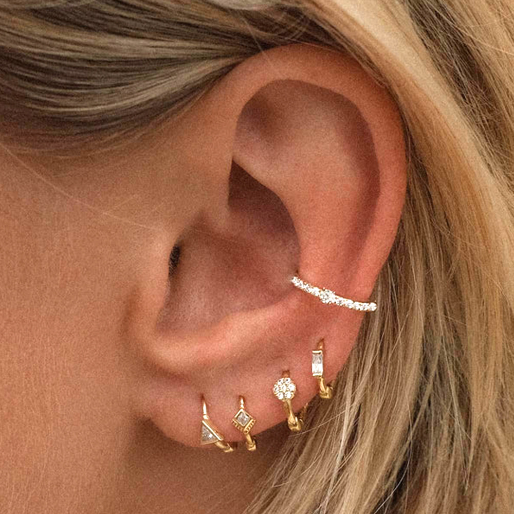 3g Weight Zircon Inlay Material Hoop Earrings Classification 1 Piece Quantity Casual Occasion 925 Sterling Silver Material Circle Pattern Women'S Gender Plating, Inlay Design Fashion Style 1 Piece 925 Sterling Silver Zircon Circle Hoop Earrings 1