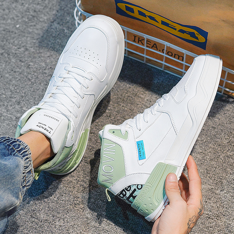 夏季男鞋2025新款高帮小白板鞋潮流百搭休闲男士增高运动篮球潮鞋