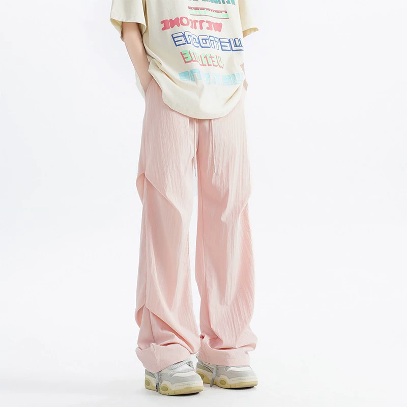 Мужские штурмовые брюки-десантники в горном стиле для улицы, летний модный брендовый деконструированный дизайн, тонкие брюки из ледяного шелка, повседневные длинные брюки прямого кроя.