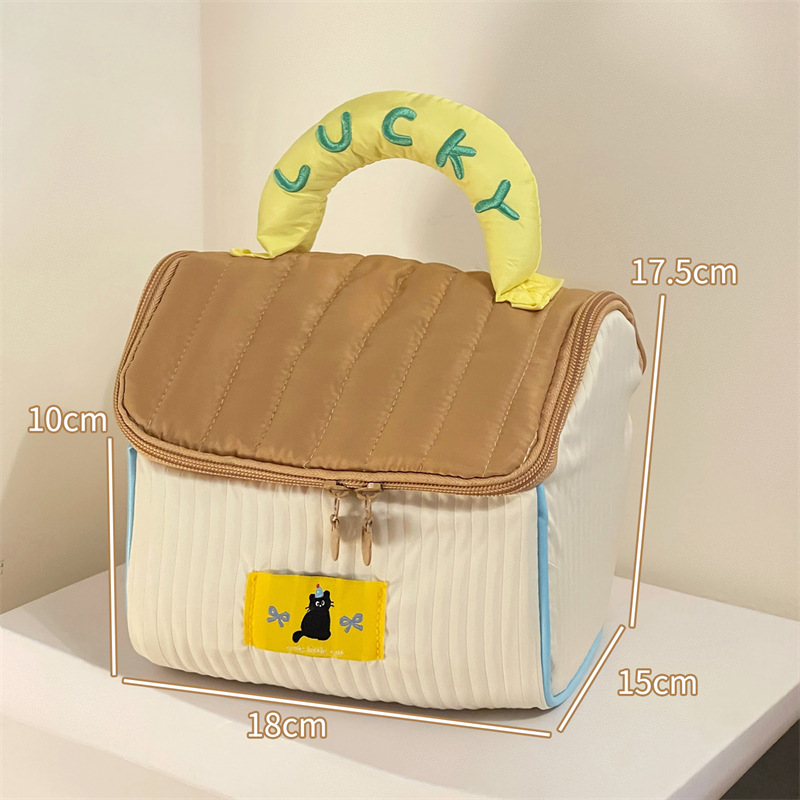 Bolsa de maquillaje de casa pequeña encantadora de gran capacidad de alta belleza portátil bolsa de viaje impermeable bolsa de almacenamiento de lavado gruesa