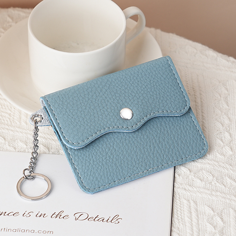 Bolsa de tarjetas ultra delgada de alto valor nominal simple multi-clip de tarjeta de tarjeta de pulsación clip de tarjeta anti-perdida cadena monedero anti-damagnetismo