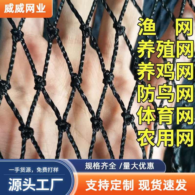 渔网加厚黑色养殖网片天网拉网进口养鱼网箱抬网新款围网布防缠绕