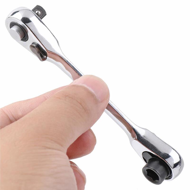Mini 1/4 inch Double Ended QuickソケットRatchet WrenchロッドS|undefined