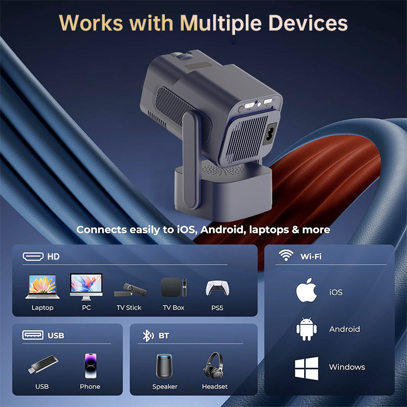 New Hot-Selling S320 PLUS Projector with Wireless Screen Mirroring Portable HD Projector for Home and Large Displays