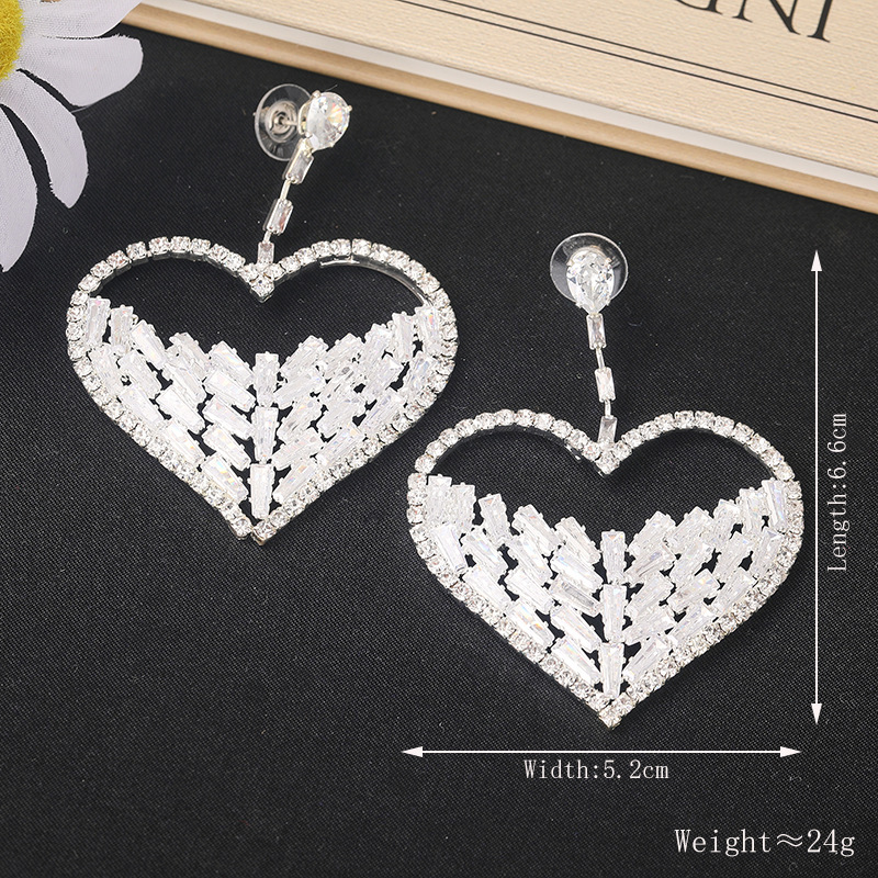 Cross-Border Light Luxury High-End Earrings Full of Diamonds for Photography, Photo Shoots, Accessories, Prom Dresses, Versatile Jewelry Wholesale