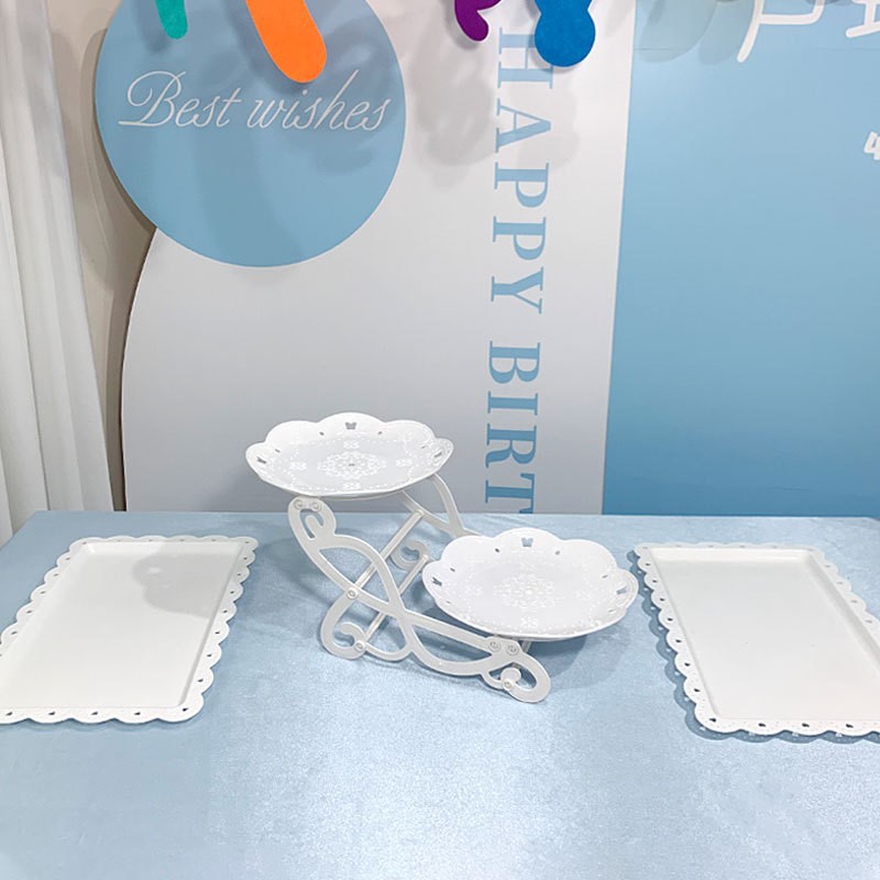 Tabla de descanso de té bandeja de pastel de aniversario decoración tabla de postres estante de exhibición de té de la tarde estante de dulces platos de recepción