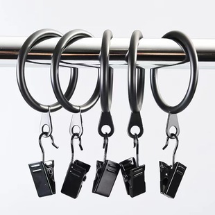 Roman Rod Welded Ring Black Welded Ear Curtain Hook Closed Thickened Roman Ring Silent Smooth Curtain Ring