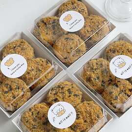 4粒肉松小贝包装盒蛋糕卷毛巾卷泡芙雪媚娘烘焙甜品小西点打包盒