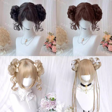 洛丽塔假发长卷女士头套二次元头套女长发渐变色绿色 lolita wigs