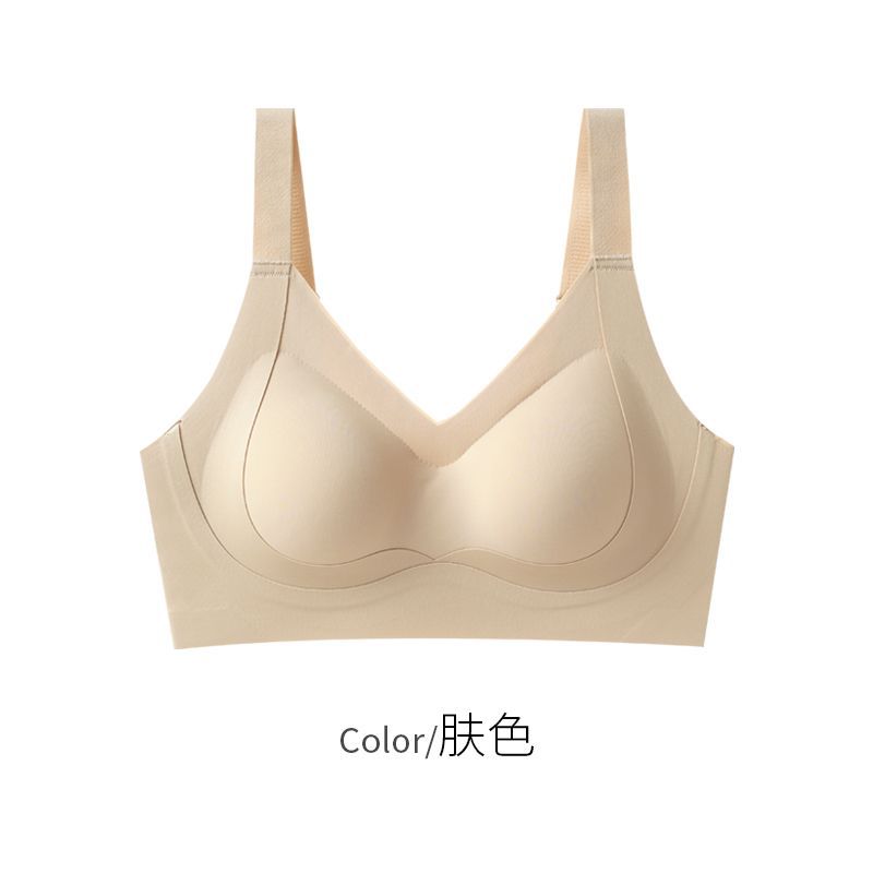 Gran tamaño de ropa interior de elevación para damas gran pecho pequeño sin marca sin anillo de acero sujetador cerrado anti-caída soporte delgado sujetador