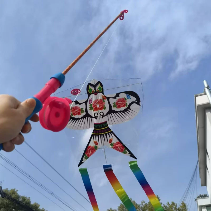 Cartoon handheld plastic kite for fishing, new collection, wholesale