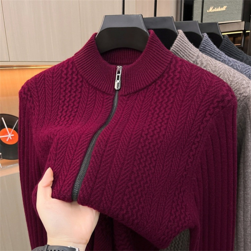 2026 Fall/Winter New Men's Versatile Trendy Heavyweight Thickened Australian Merino Full-Zip Wool Sweater 2026 Fall/Winter New Men's Versatile Trendy Heavyweight Thickened Australian Merino Full-Zip Wool Sweater