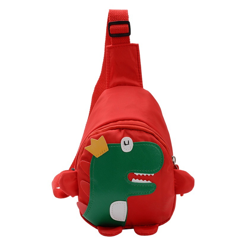 Bolso infantil tipo pecho con diseño de dinosaurio, bandolera de dibujos animados, cómodo y ligero, al por mayor