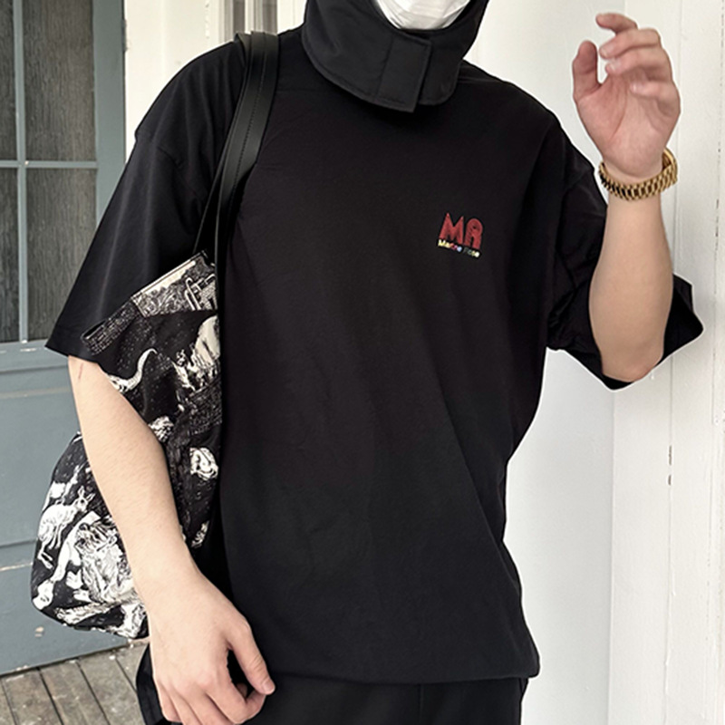 Europa y América hip hop MARTINE ROSE color eslogan carta imprimir todo Partido de los hombres sueltos casual de manga corta Camiseta