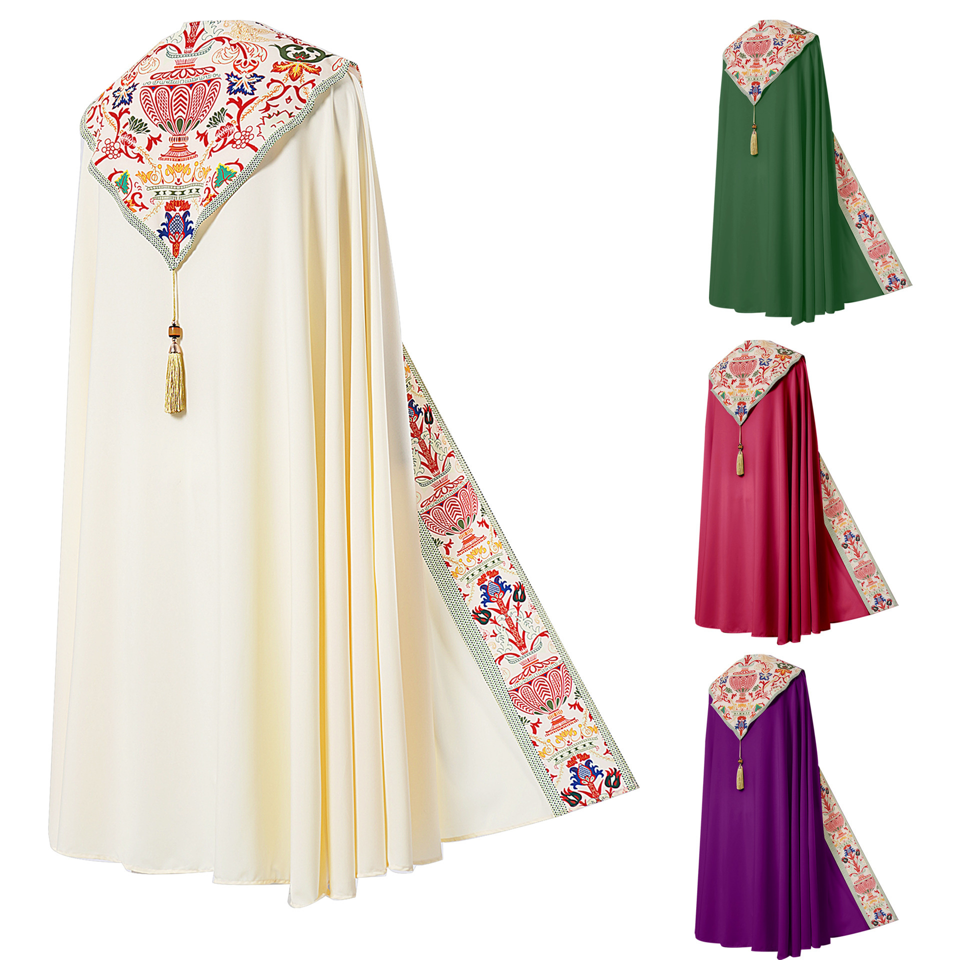 Cross-border Amazon sourcing: medieval capes, stage performance costumes, tassel gothic clothing, retro ethnic style.