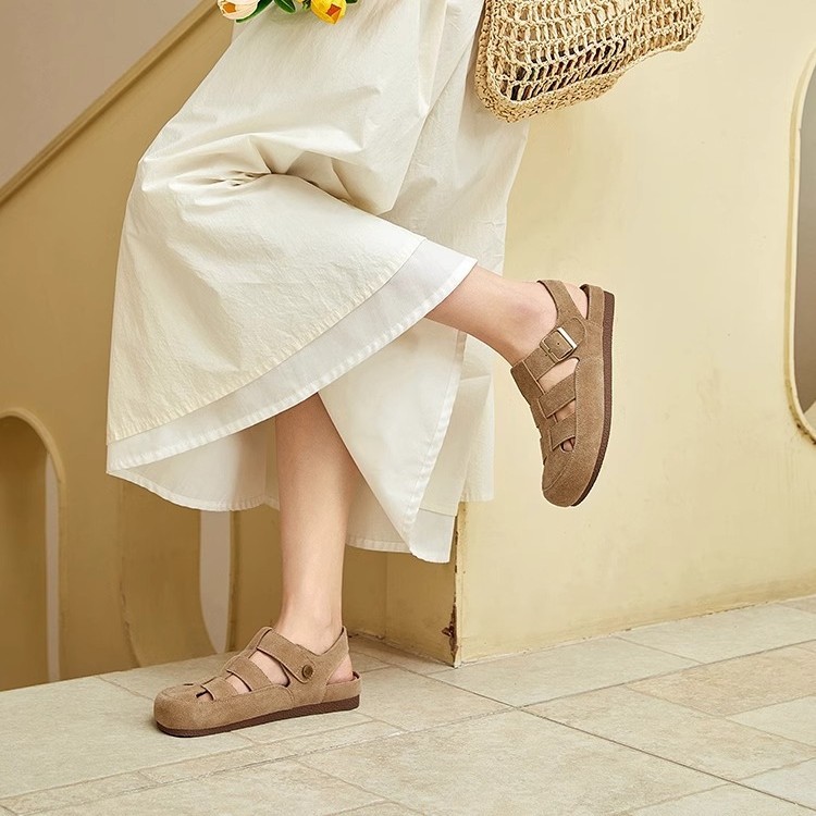 [La marea no es sur] Roman Clear Sky ● Sandalias romanas huecas de terciopelo de vaca