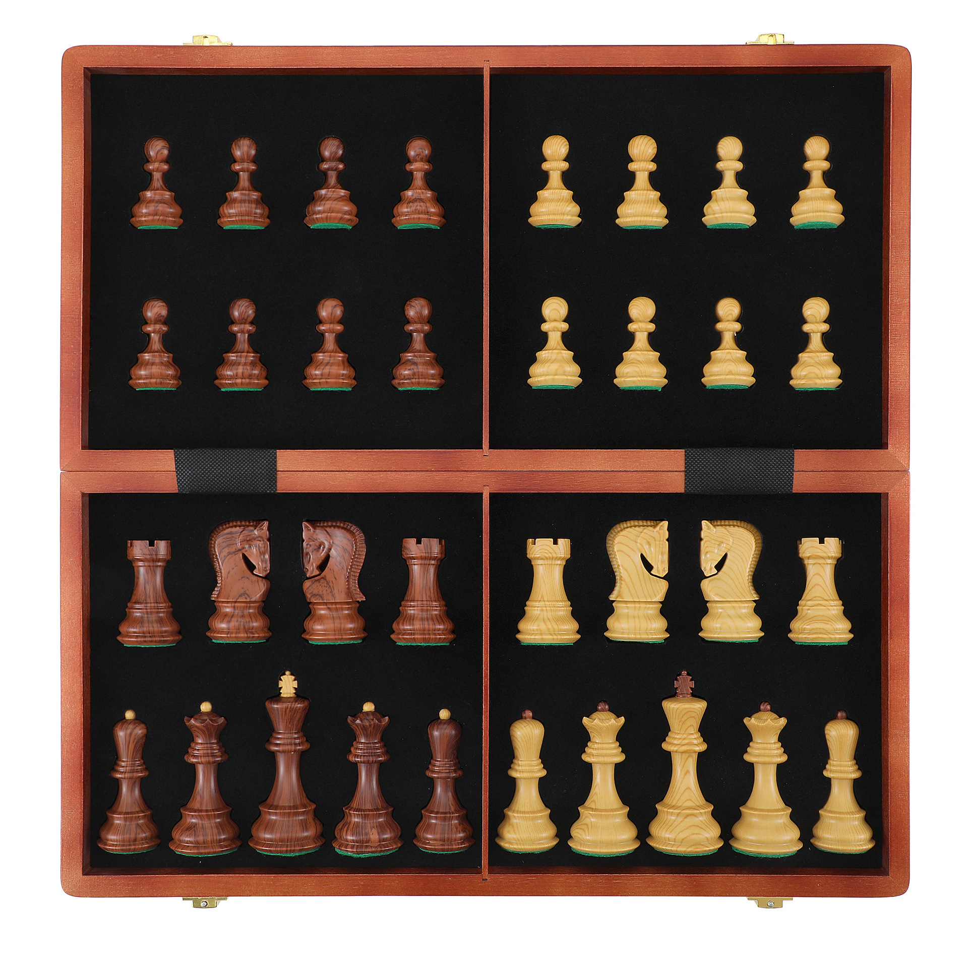Juego de ajedrez plegable de alta gama de madera roja de explosión transfronteriza