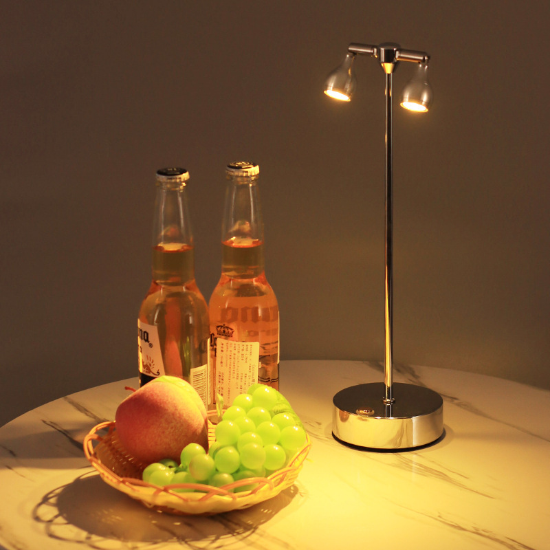 led rechargeable bar table lamp high pole Coffee Shop restaurant clear bar service luminous card holder bar table lamp night light