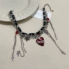 Love Skull Cross Necklace