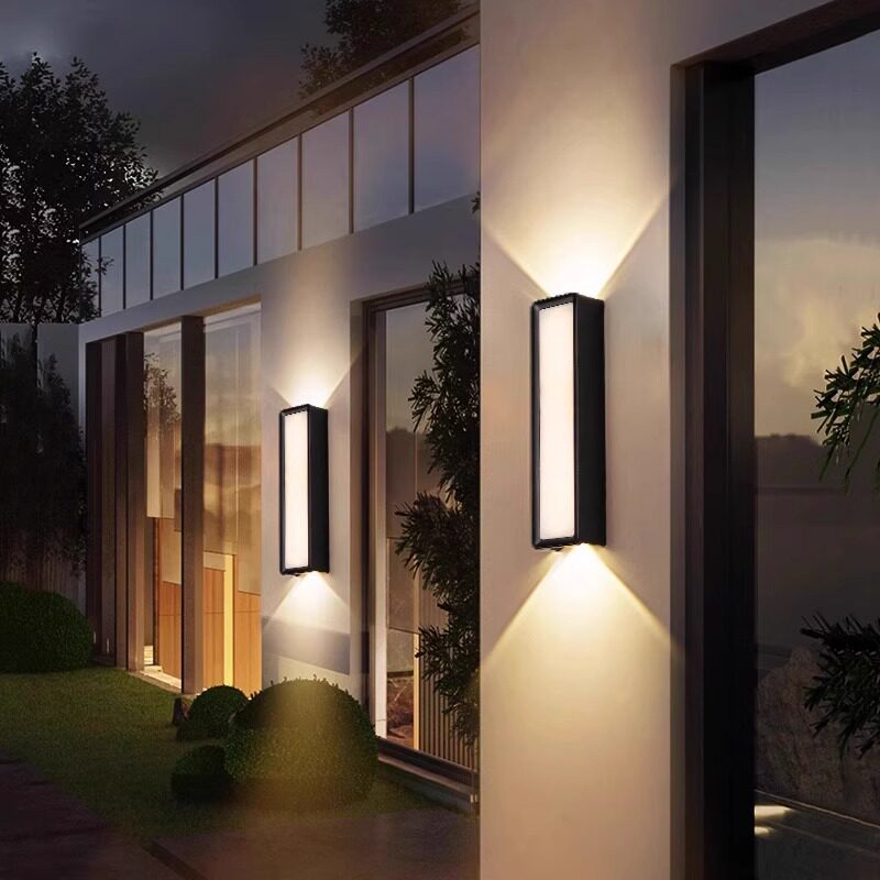 LED moderno y simple lámpara de pared impermeable lámpara de patio exterior lámpara de balcón de doble cabeza hotel pasillo sala de estar escalera lámpara de pared