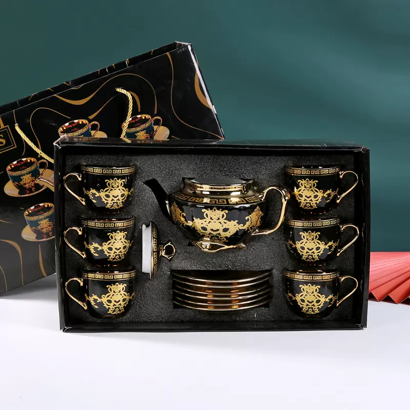 欧式陶瓷茶具套装创意咖啡杯壶跨境中东土耳其茶壶商务礼品伴手礼