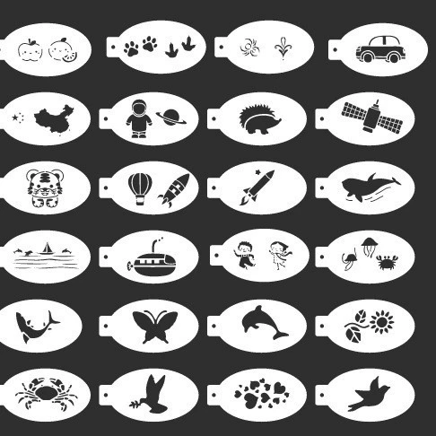 Painted inkjet children's template for face, mold, new collection