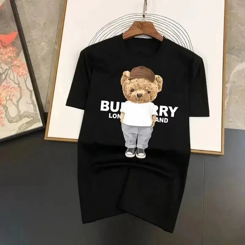 2025 New T-shirt Men's Cross-border Trendy Brand Bear Print Men's Loose T-shirt Casual Crewneck Top Pullover 2025 New T-shirt Men's Cross-border Trendy Brand Bear Print Men's Loose T-shirt Casual Crewneck Top Pullover