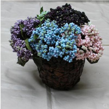 仿真人造花 把束果枝仿真花欧式绣球果插花配花6叉富贵果发财果