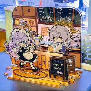 New Honkai Star Dome Railway Standing Sign Robin Sunday Bird Cafe Acrylic Cute Desktop Ornament