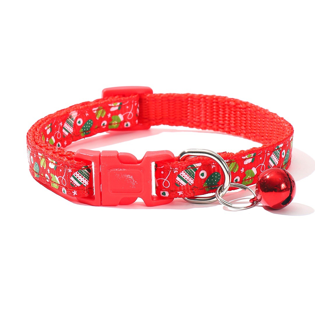 Collar de mascotas de 1cm campana collar de muñeco de nieve para gatos collar de Navidad decoración de plástico botón al aire libre