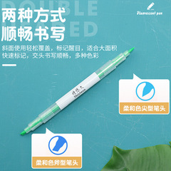 Fluorescent pen set, double-headed, dual-color watercolor brush pens, round tip, painting, journaling pens, fresh and stylish, marking pens, colorful